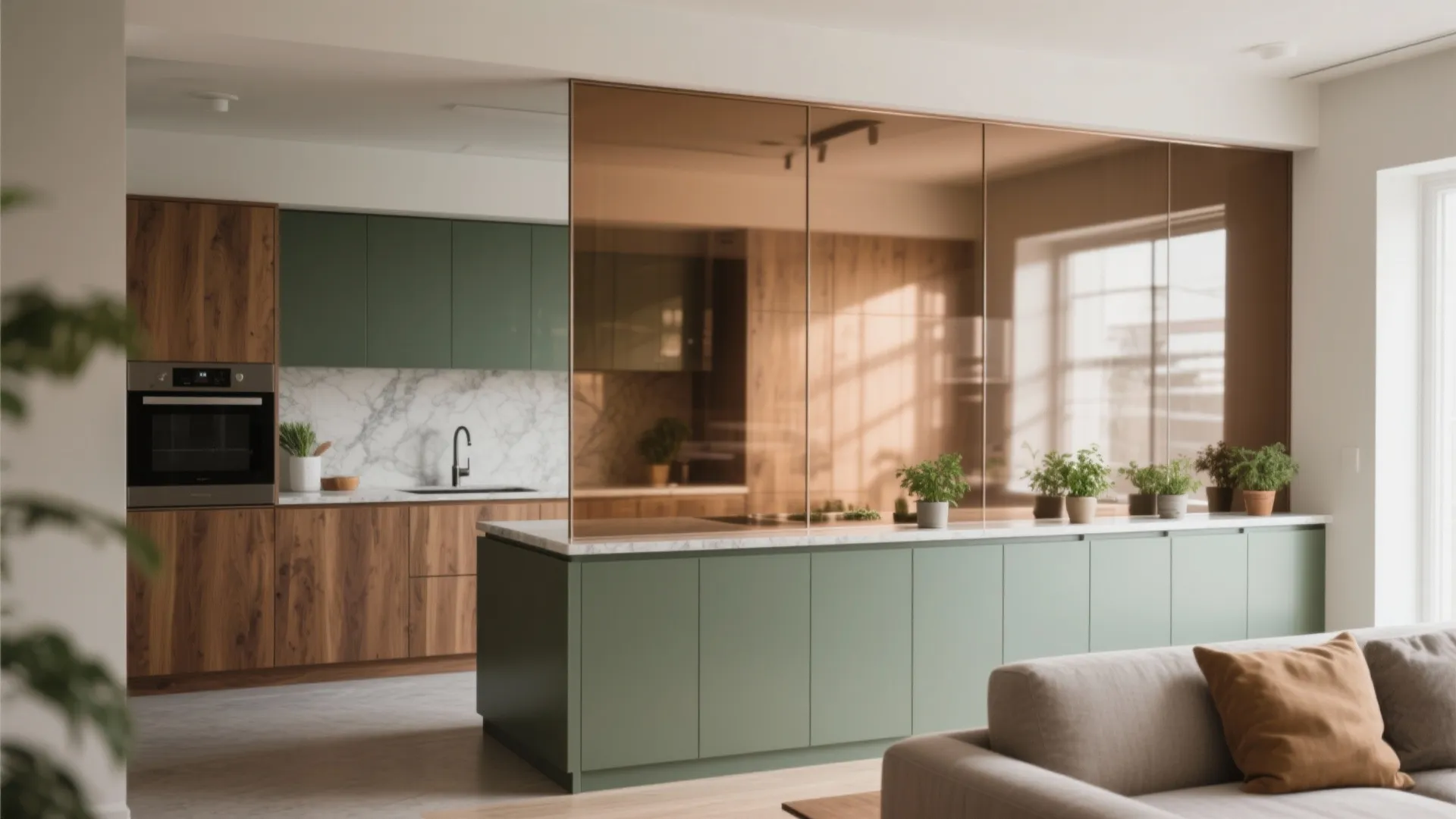 Glass elements for light and zoning