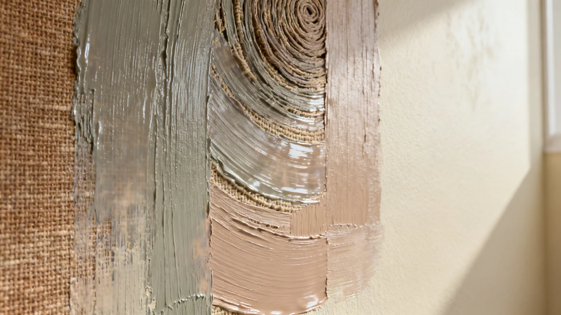 Macro of glazed color wash showing layered translucent strokes like fabric.