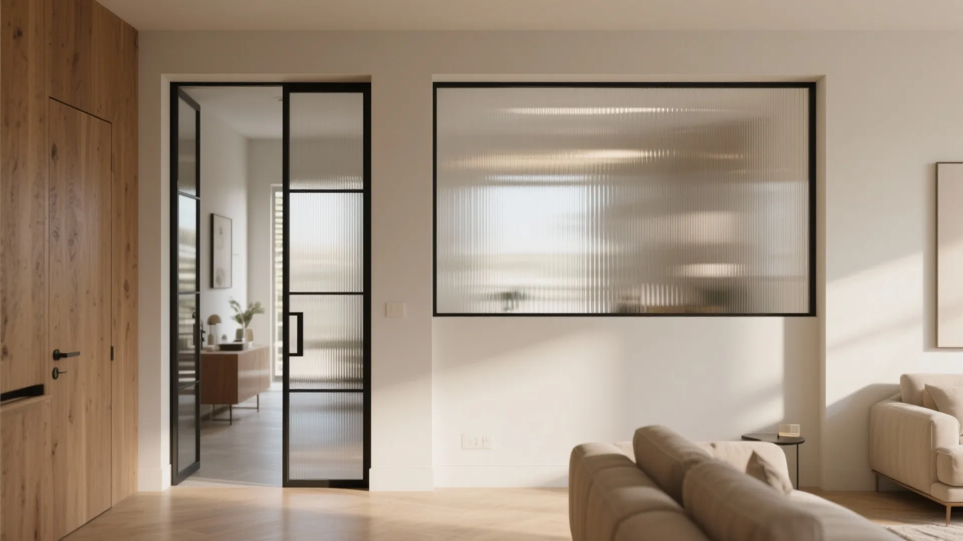 Glazed Half Wall for Daylight & Privacy