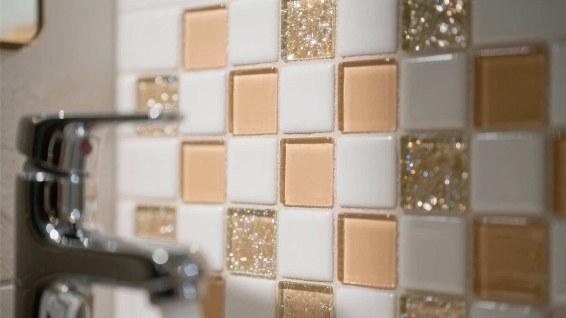 Glazed Mosaic Accents for Sparkle and Hygiene