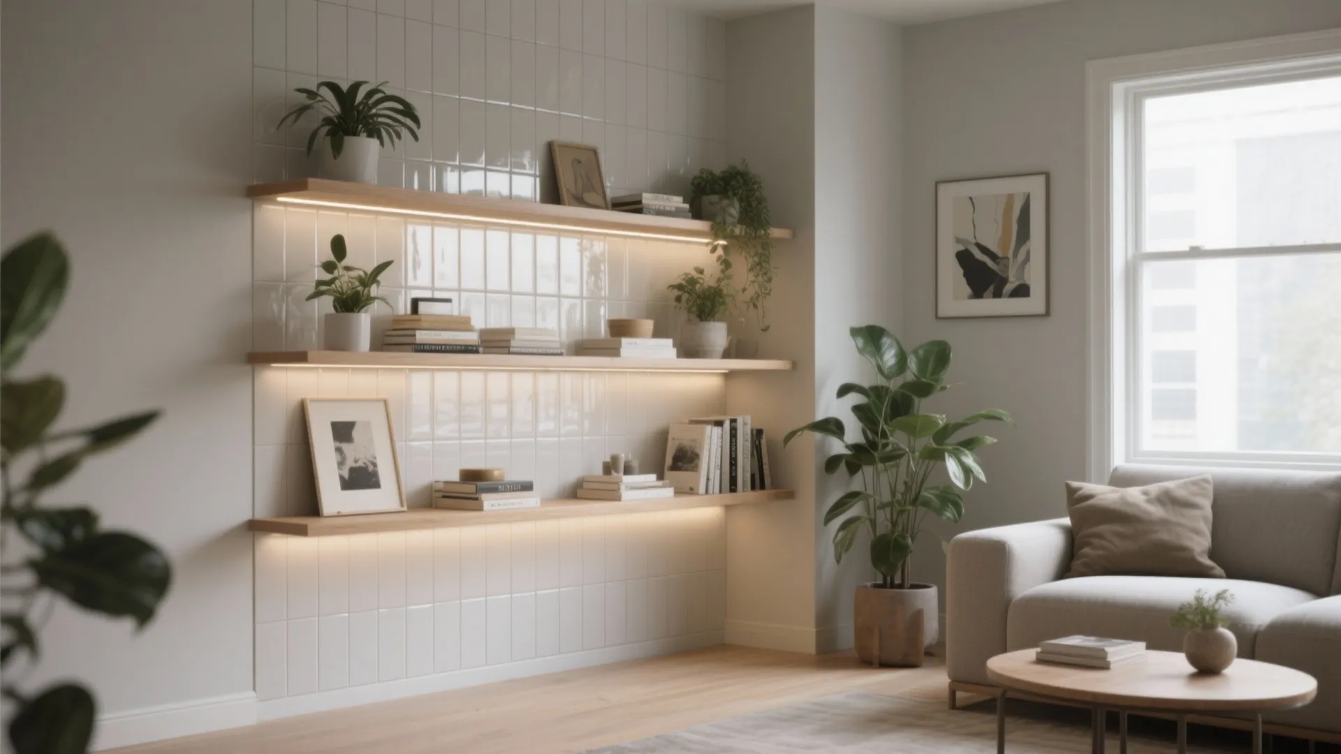 Glazed Ceramic or Glass Mosaic to Bounce Light