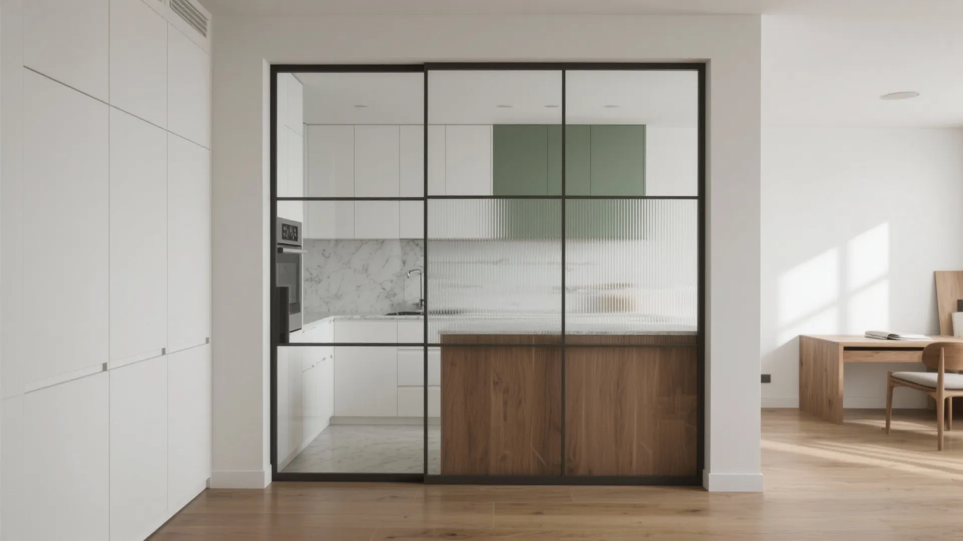 Glazed Internal Window Cut-Out for Light and Privacy