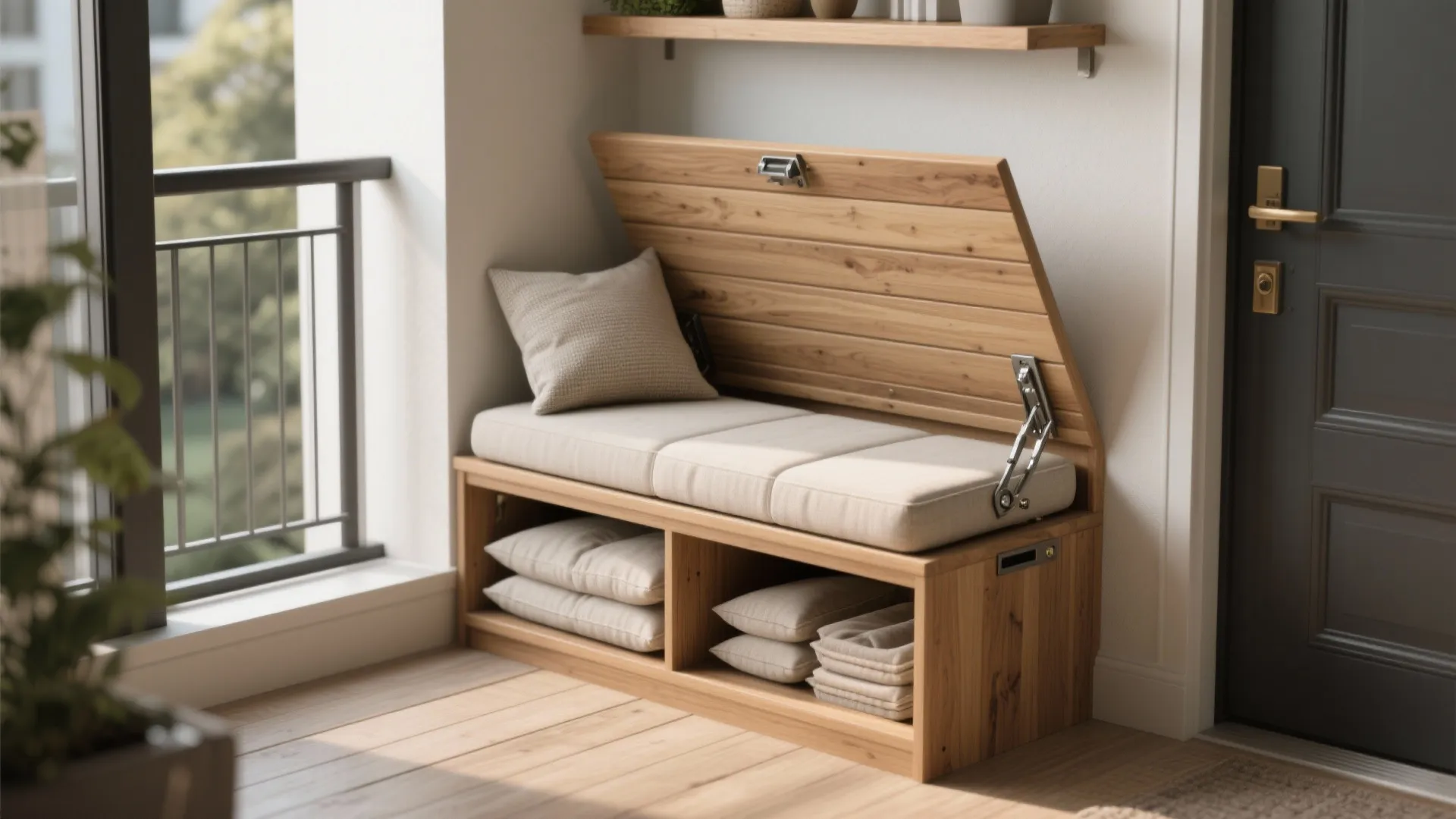 2. Glider Bench with Built-in Storage