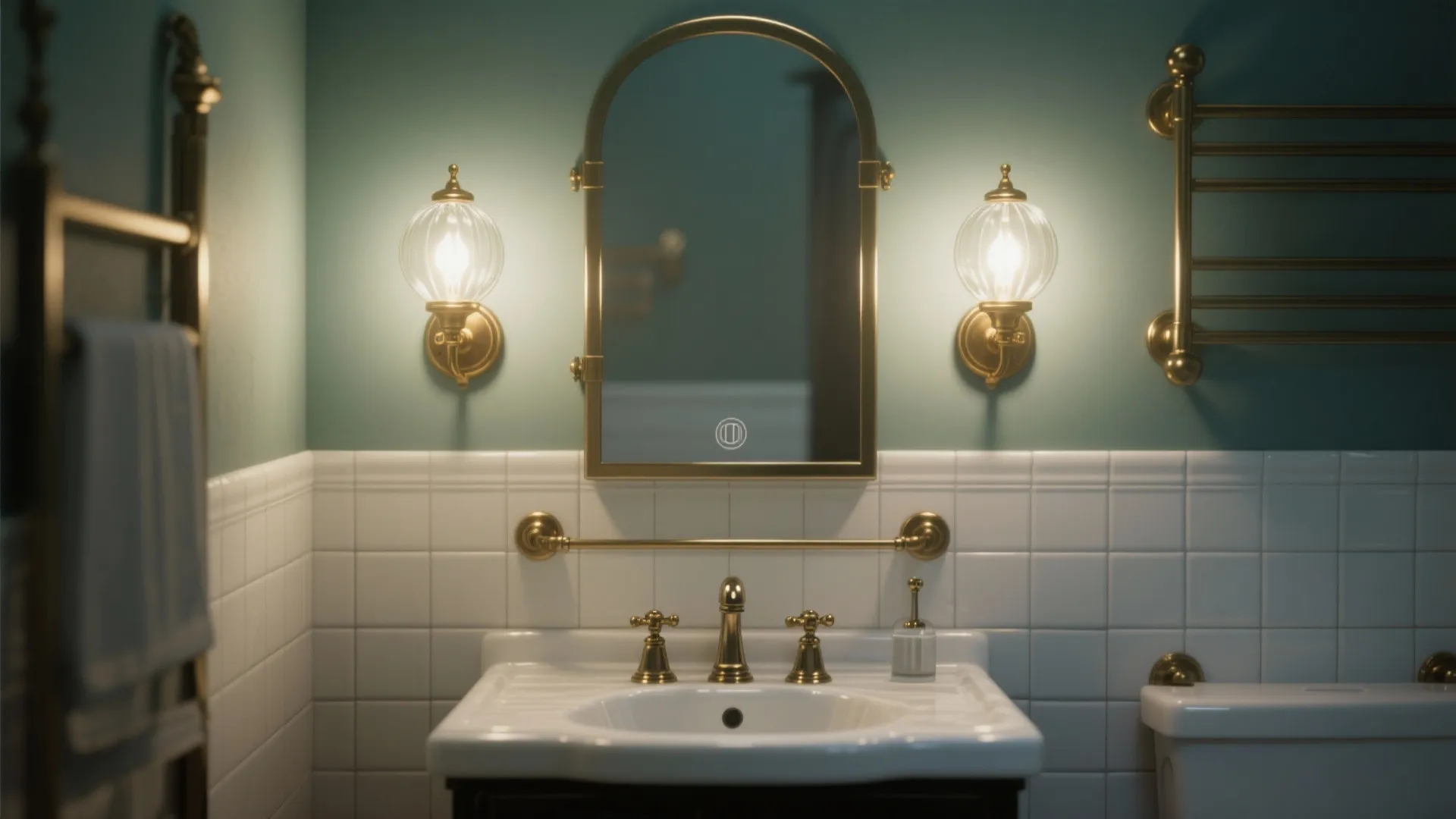 5. Retro Glass Globe Lights in Bathrooms