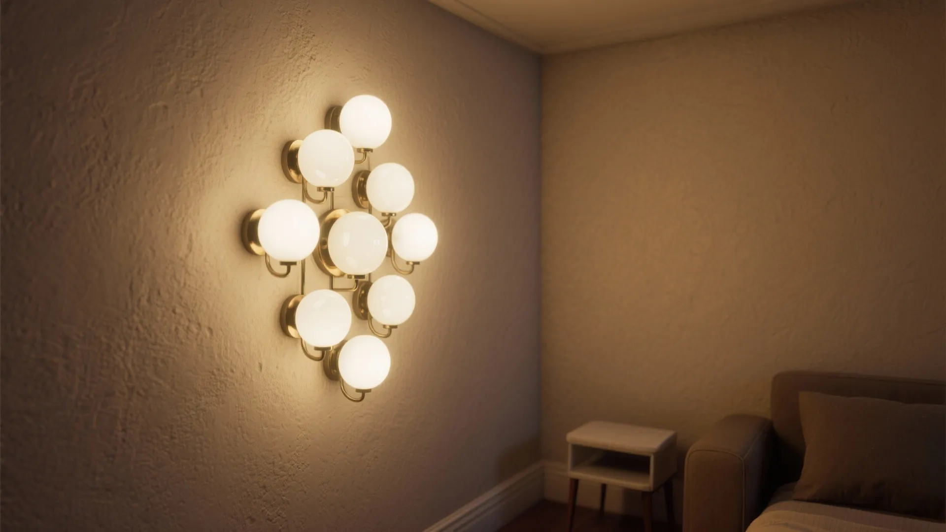 2. Globe wall light cluster