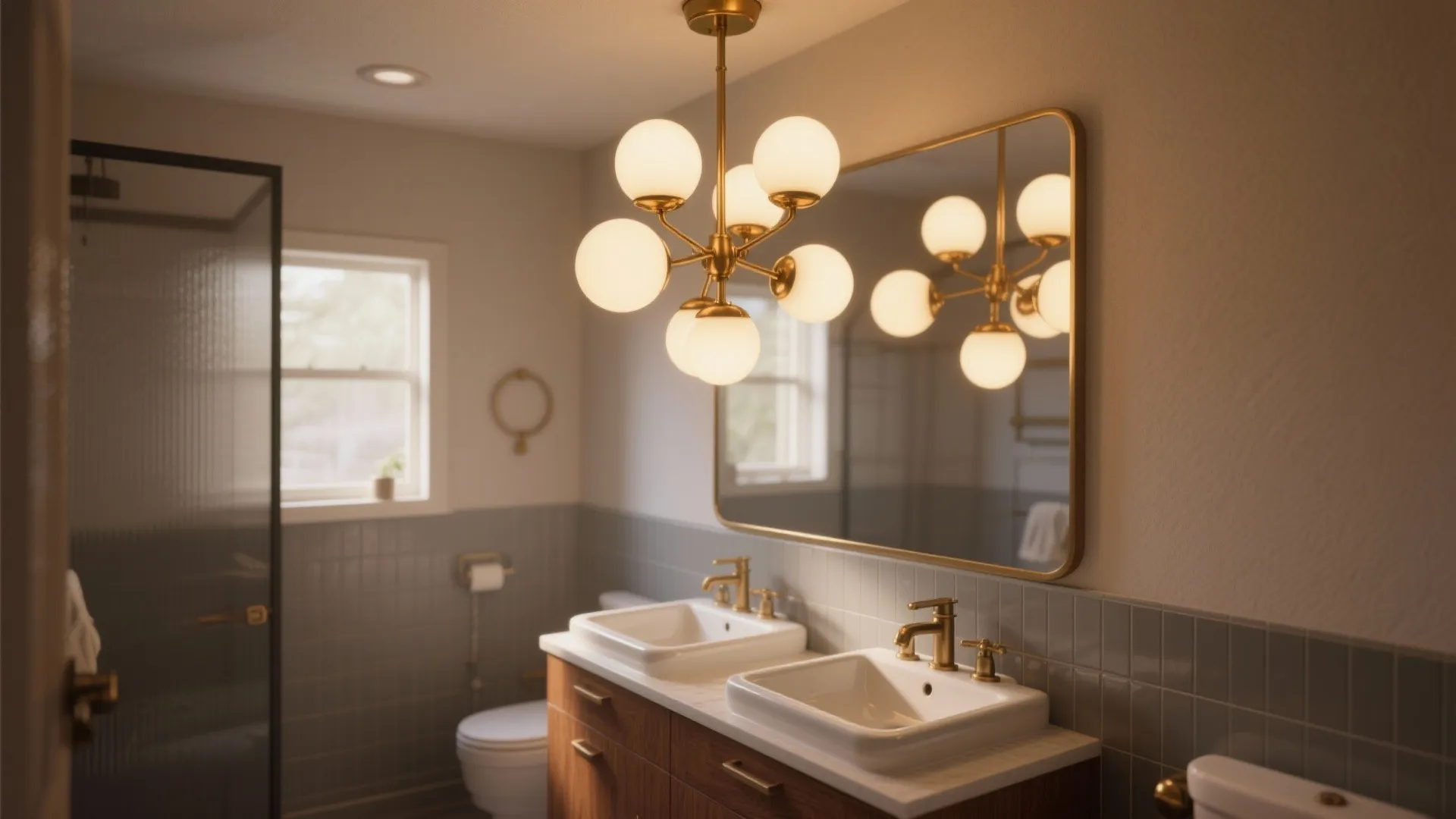 3. Clustered Globe Fixture (Mid-Century Twist)