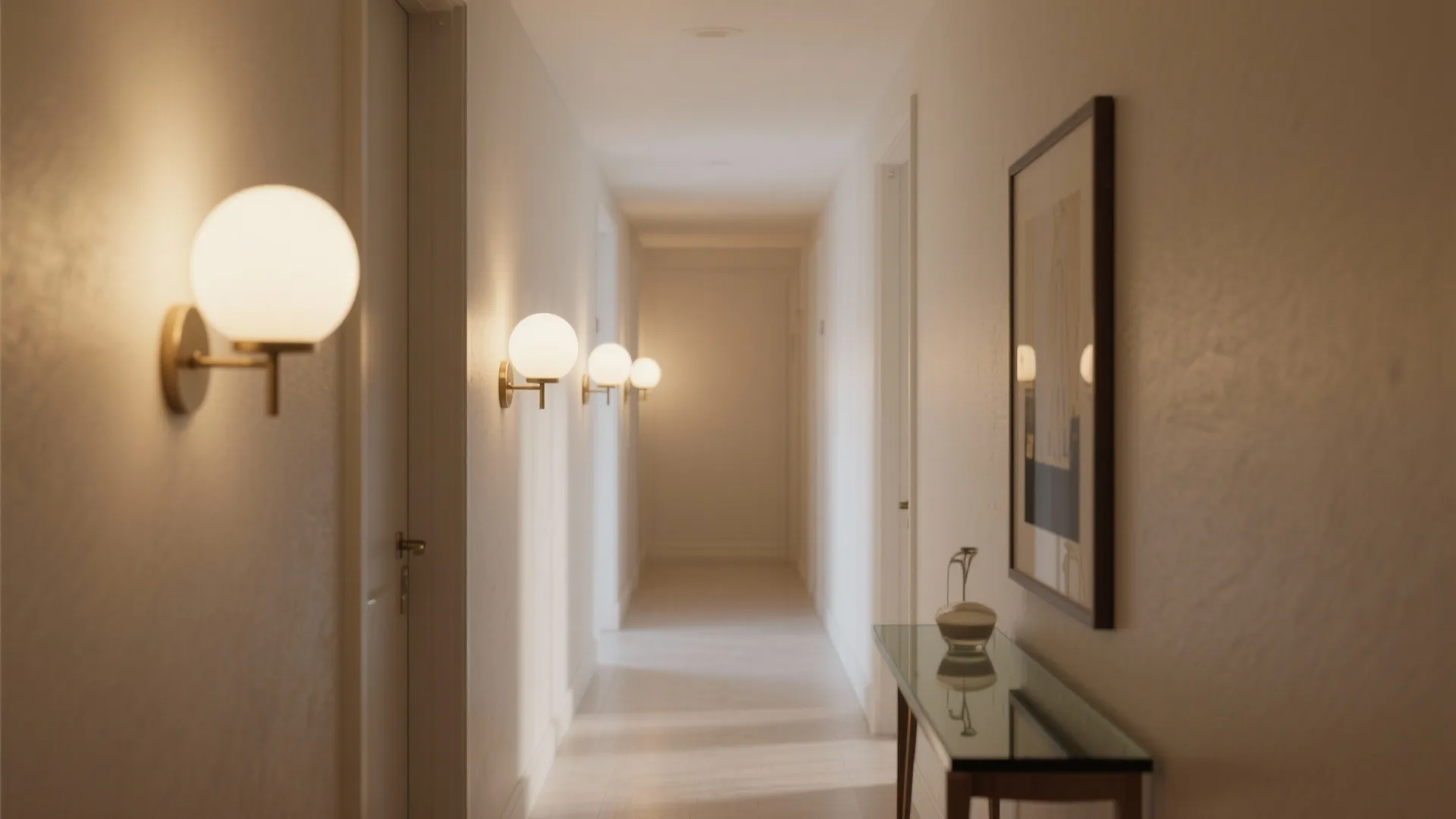 2. Globe wall lights to soften corners