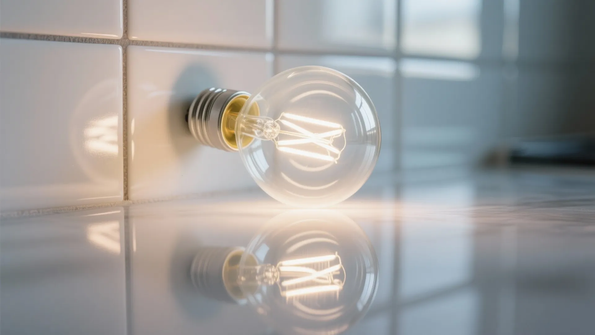 Clear Globe Bulbs to Reflect Backsplash Shine