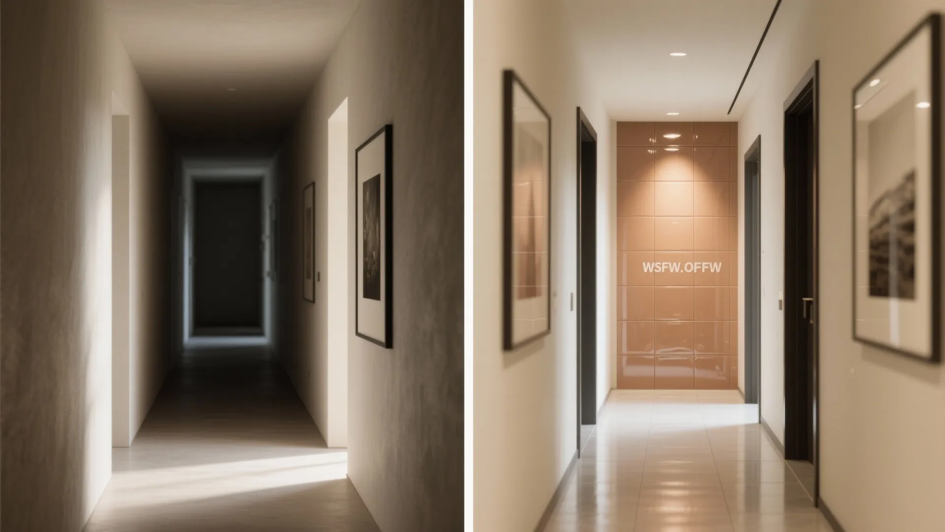 Glossy Ceramic Accent Wall for Brighter Corridors