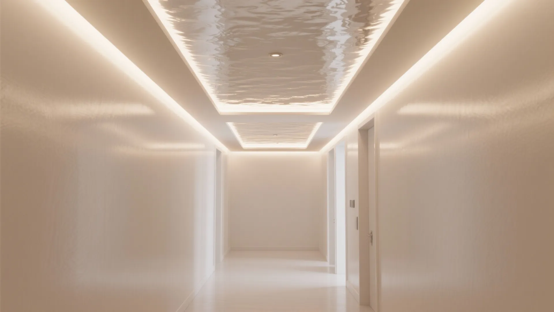 4) High-Gloss Ceiling, Matte Walls