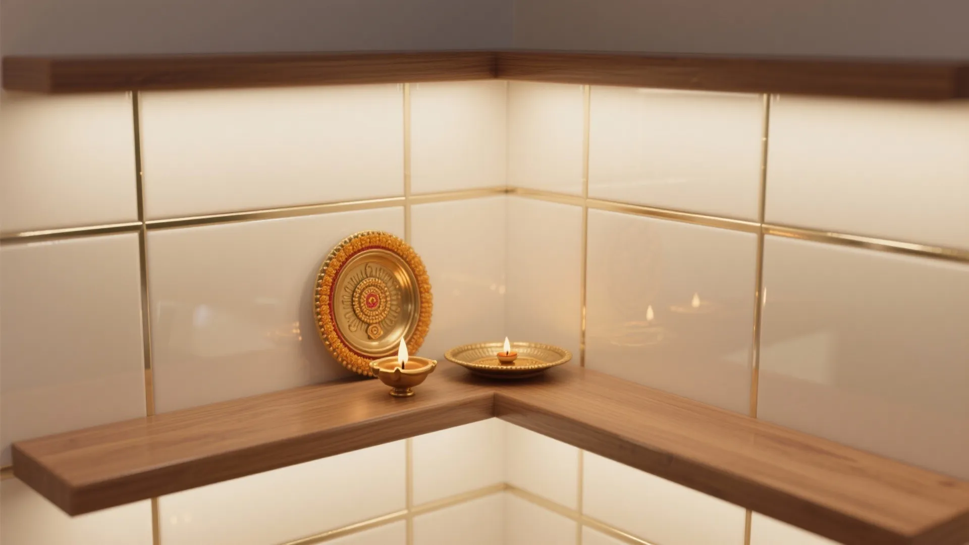 Glossy Ceramic with Metal Inlay Accents