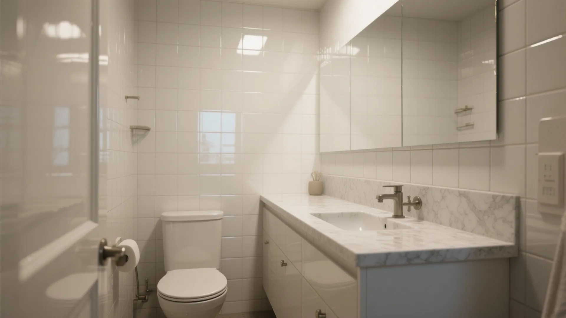 High-gloss epoxy refresh for dated tiles