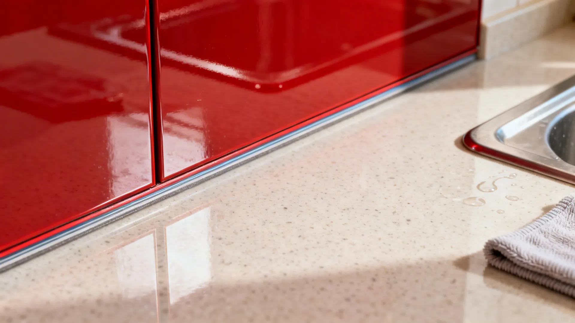 High-Gloss Red With Neutral Balance