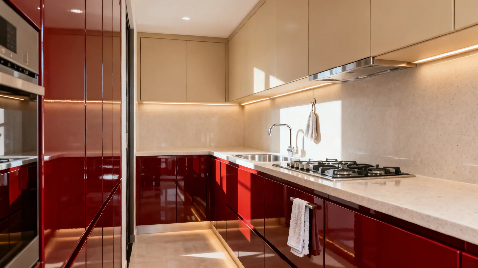 High-Gloss Red With Neutral Balance