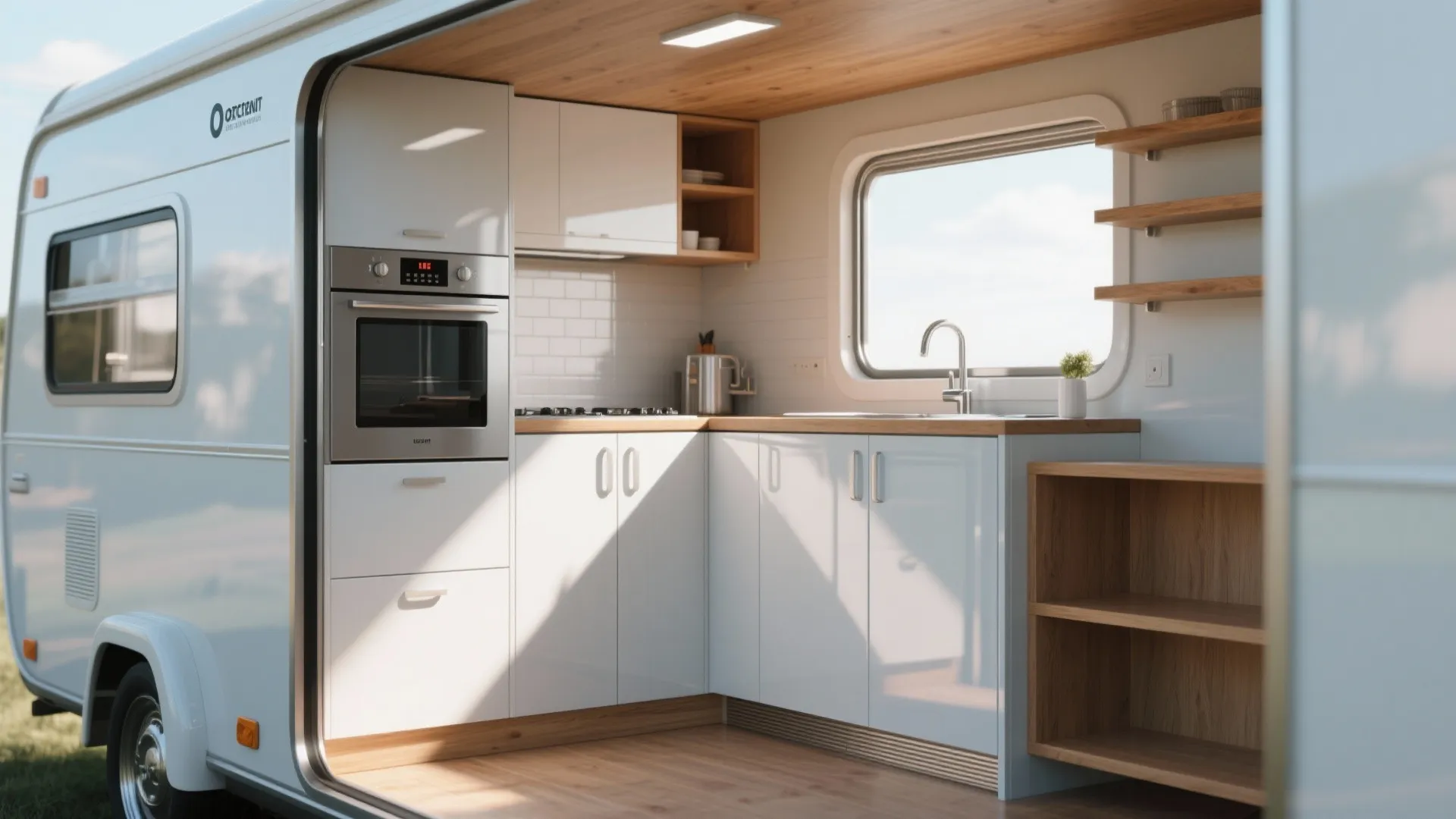 5. High-gloss refresh plus functional open shelving