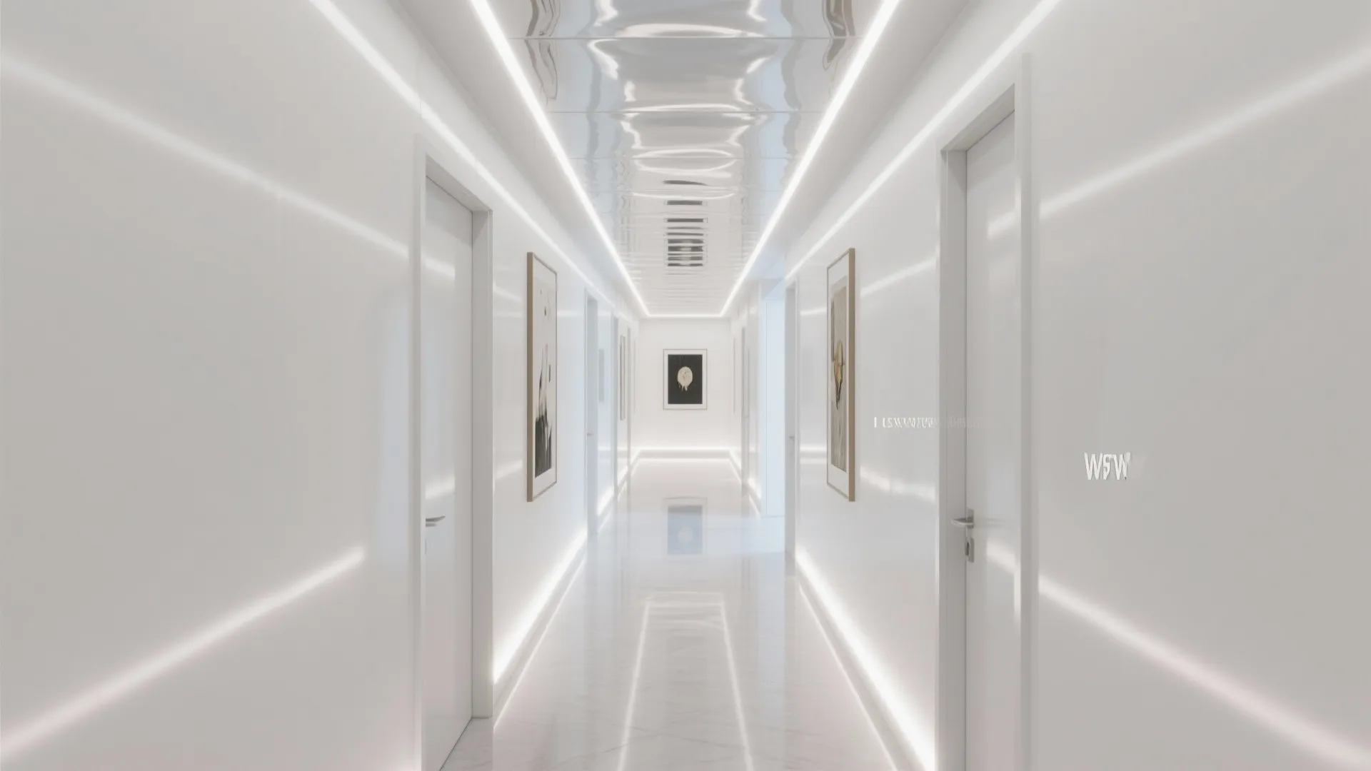 4) High-Gloss Stretch Ceiling for Light Bounce