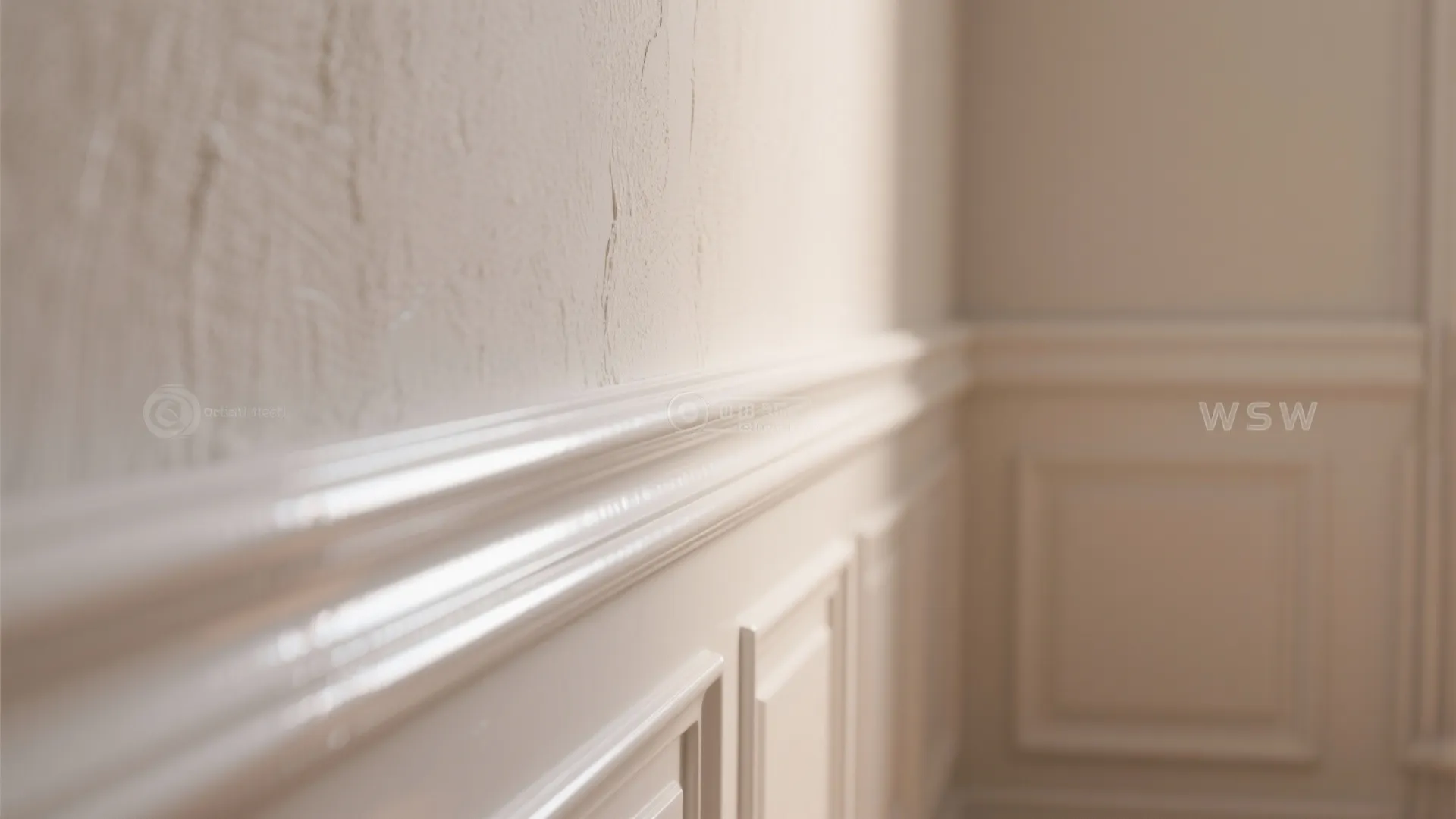 4. High-gloss trim and satin walls