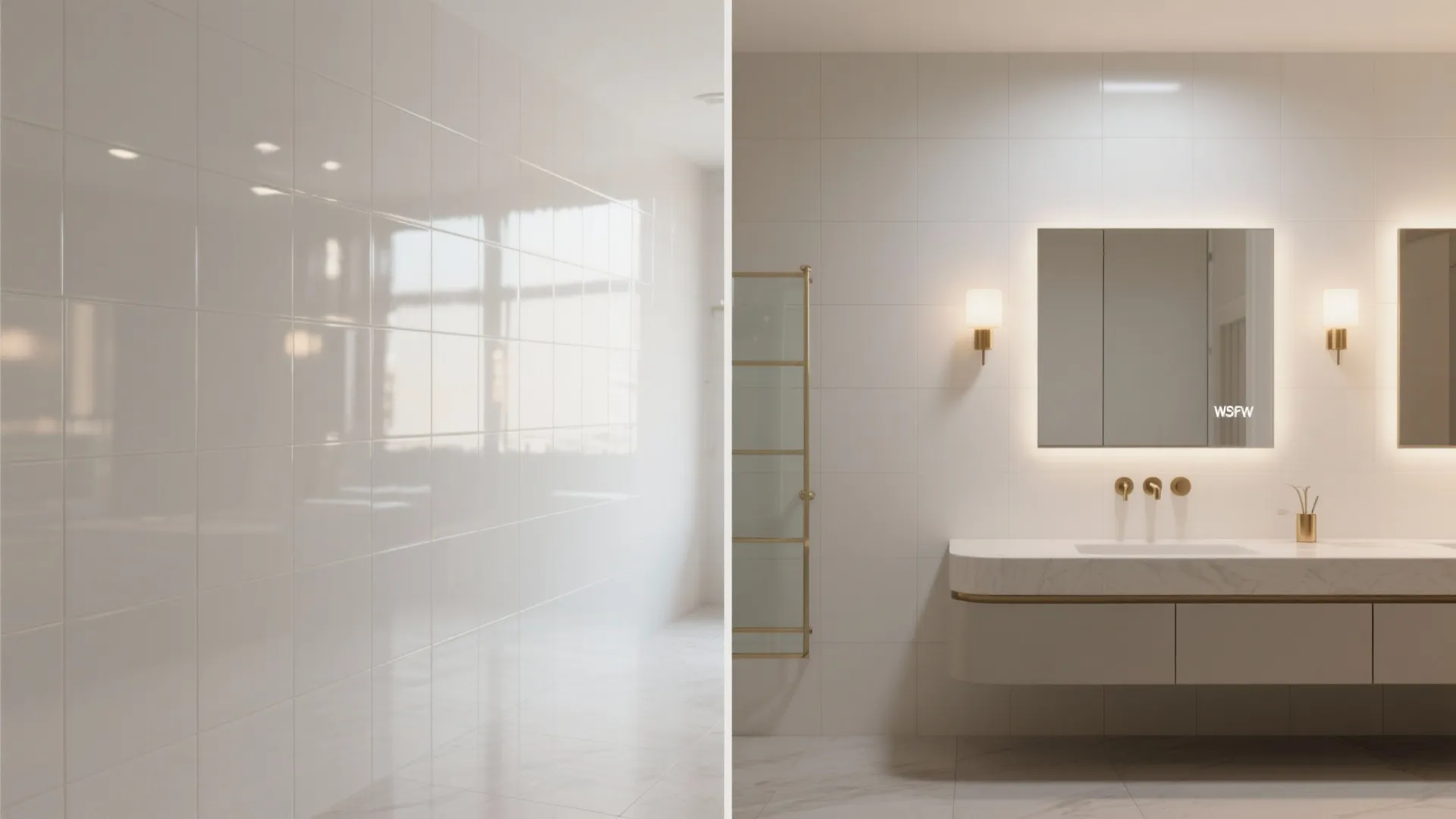 Glossy vs. Matte White Tiles: Light and Mood