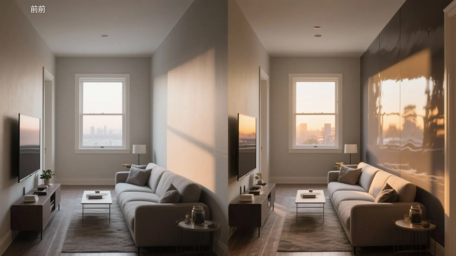 High-gloss accent wall for light bounce