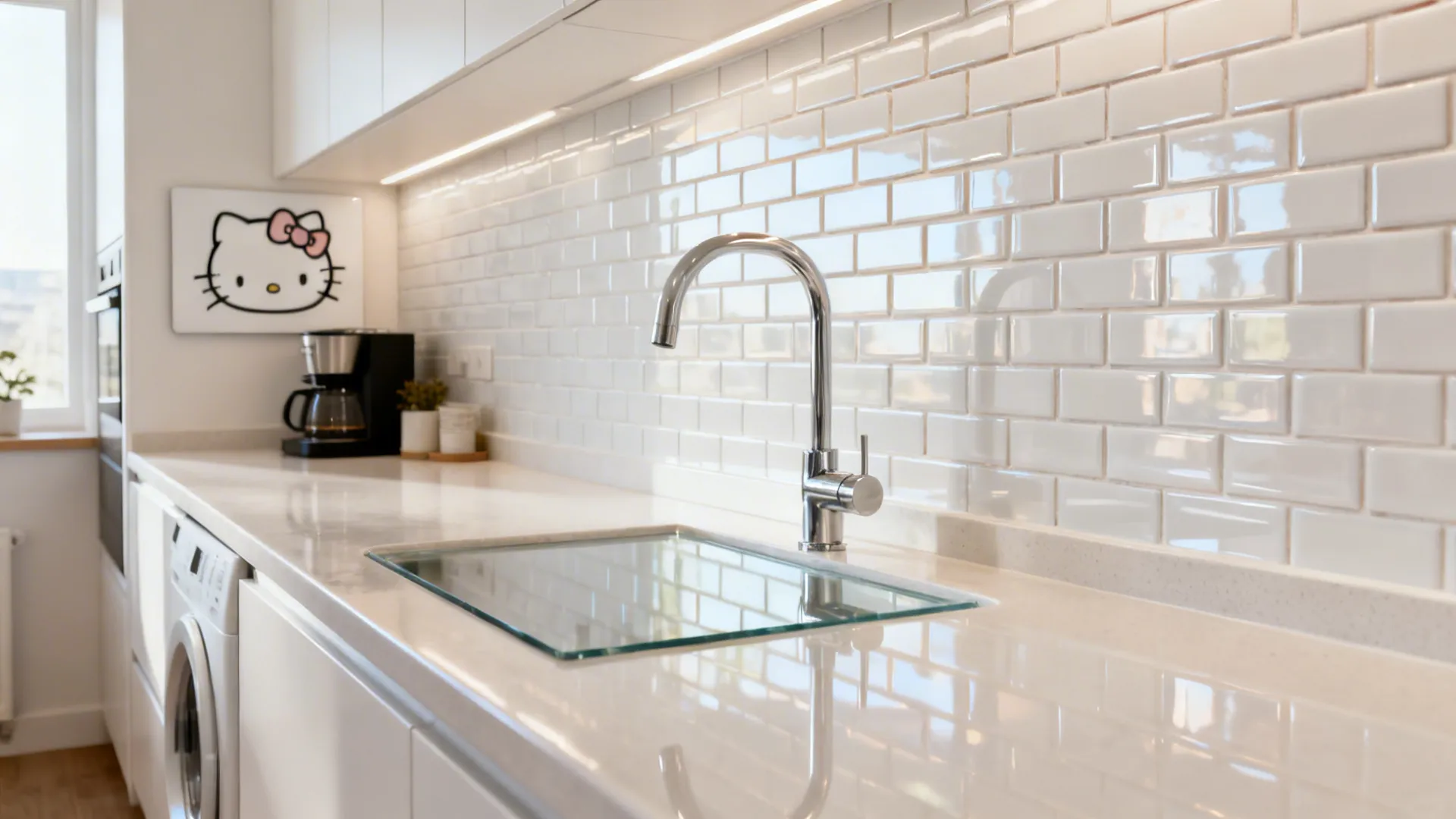 Glossy Backsplash for Light Bounce