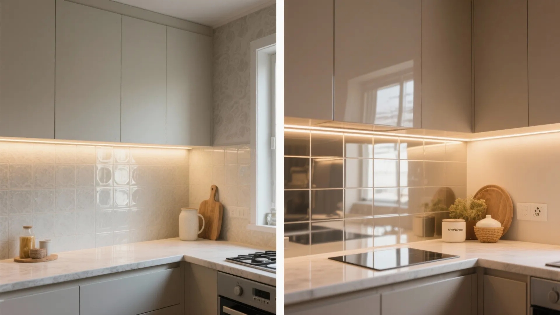 Glossy Glass-Look Wallpaper for “Live” Light Play