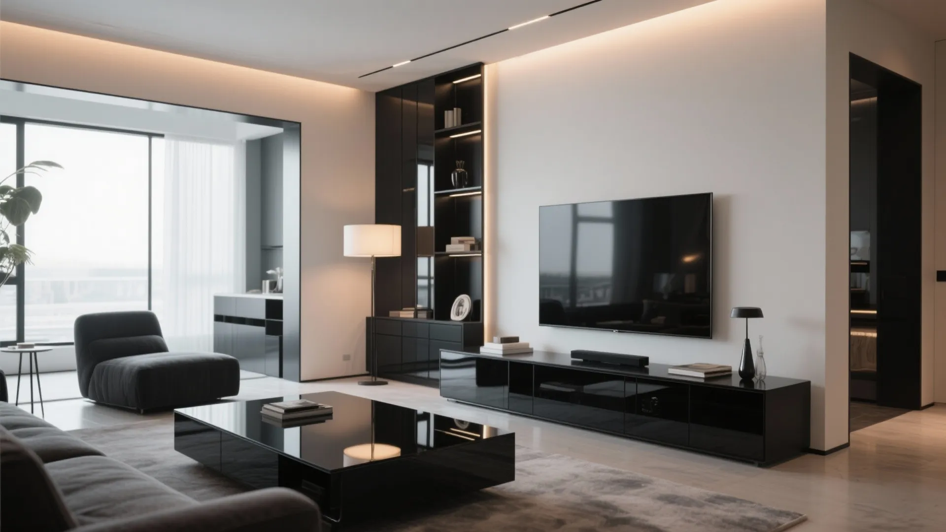 Glossy Black Media Console