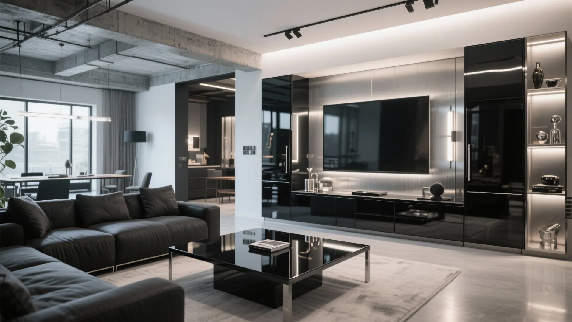4. Glossy Black Furniture