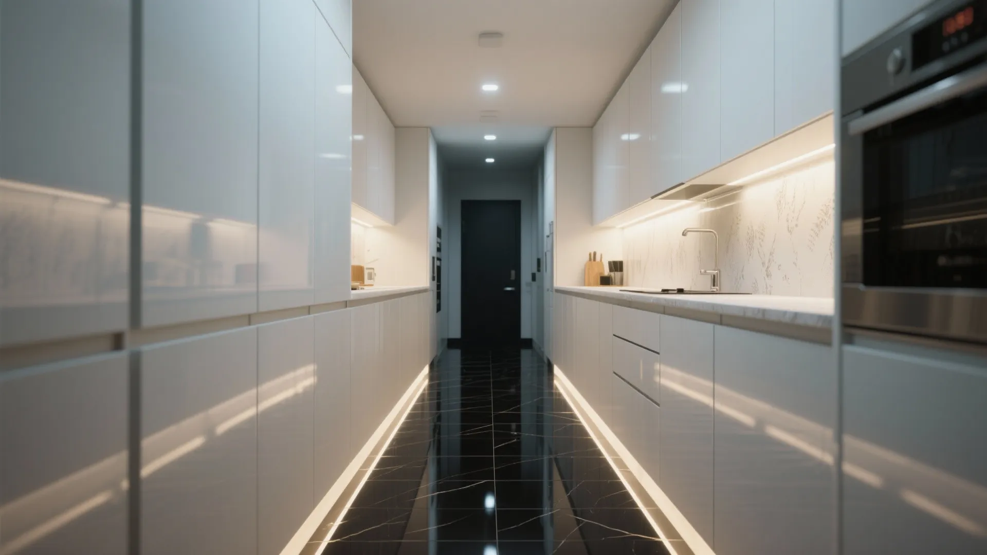 2. Glossy black porcelain for reflective depth