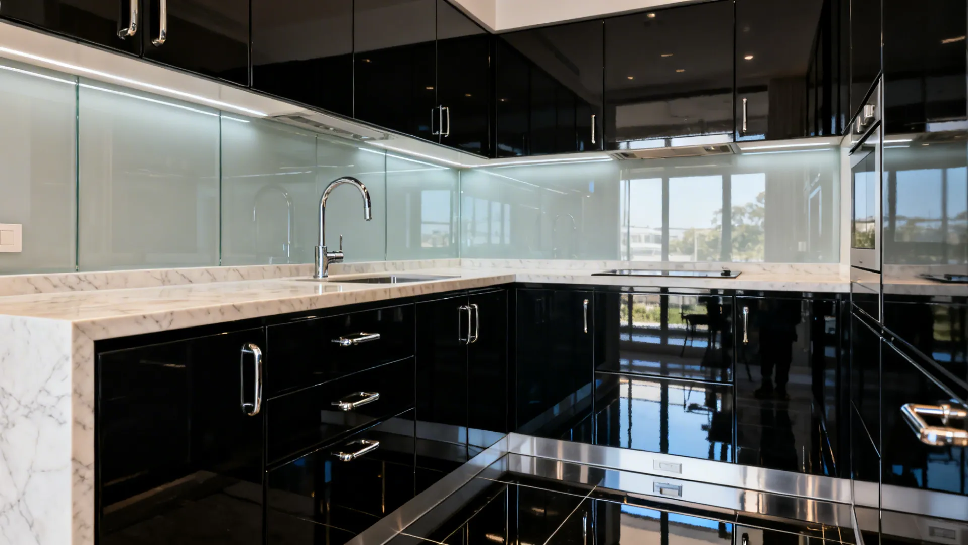 Glossy Black Plus Reflective Surfaces