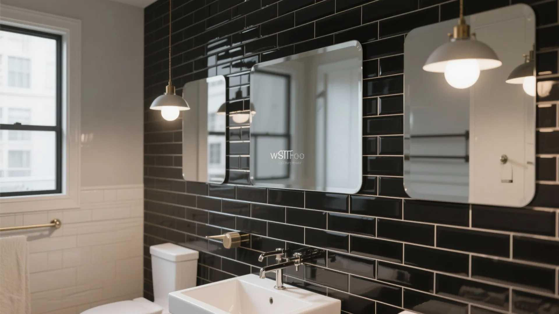 High-Gloss Black Tiles for Drama