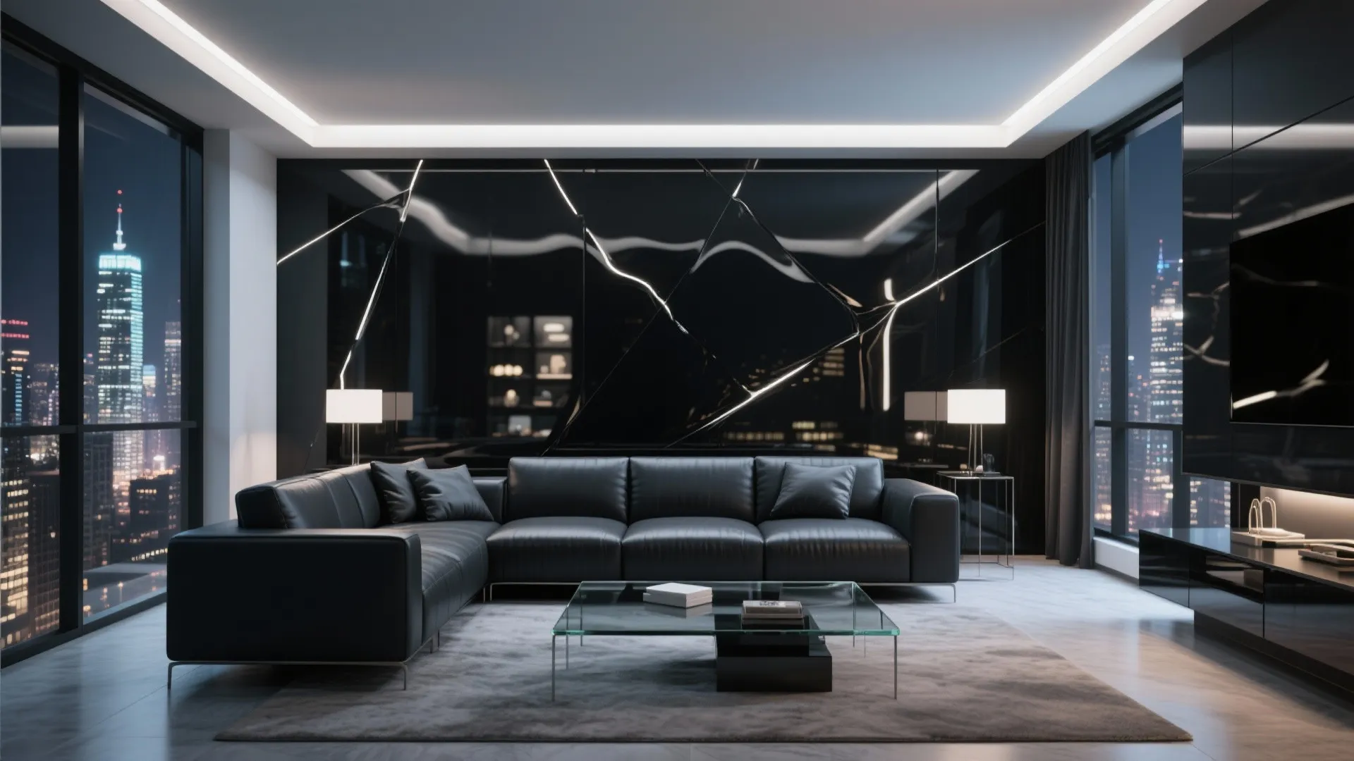 3. Glossy Black for Modern Glamour