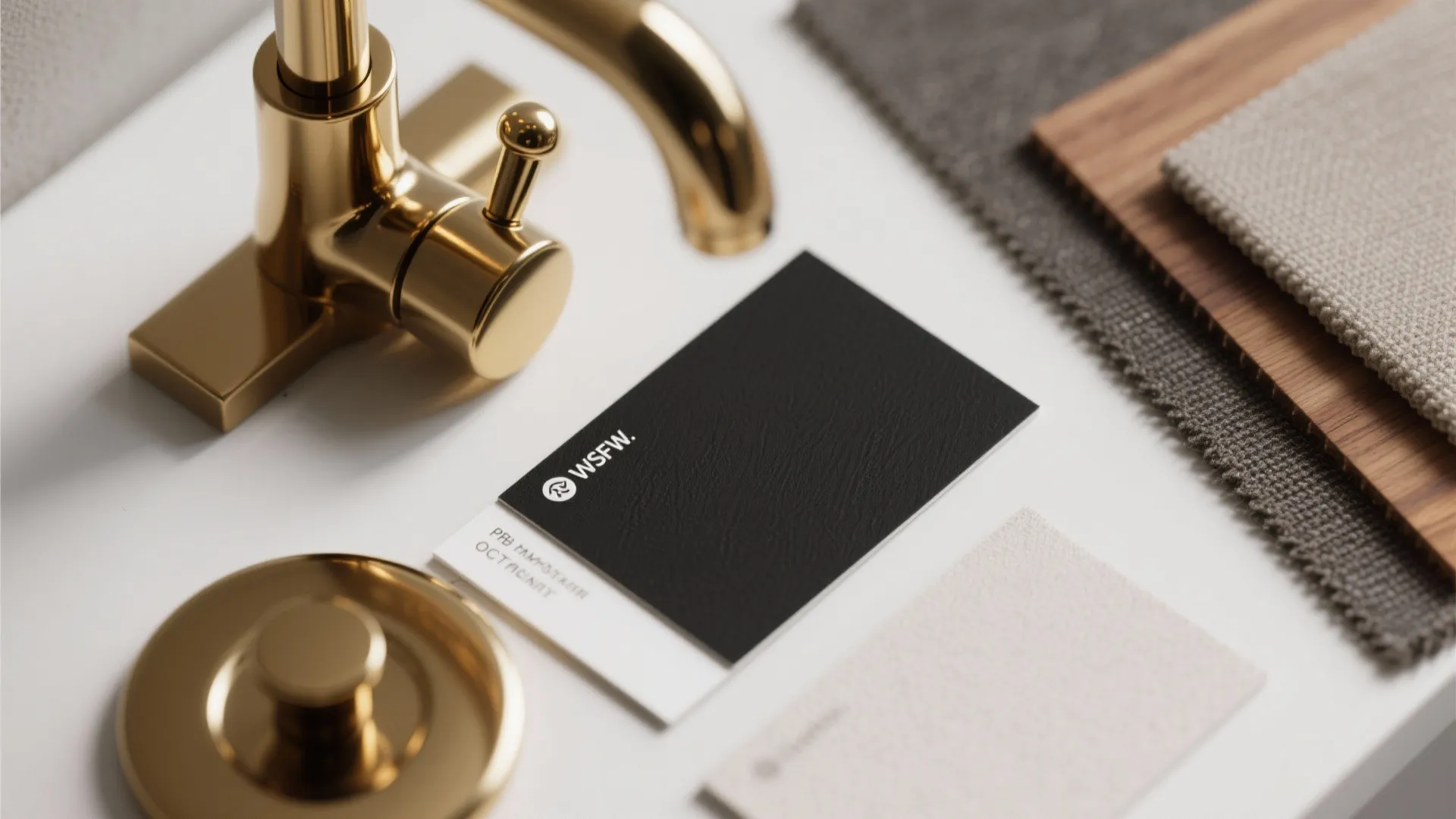 3. Contrast with Glossy Accents and Brass Hardware