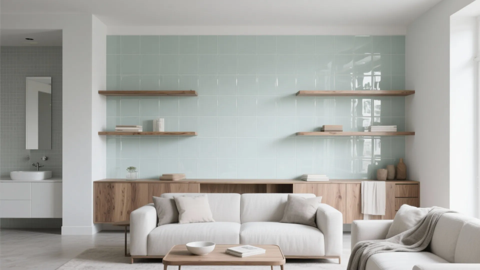 Glossy glazed ceramic to bounce light