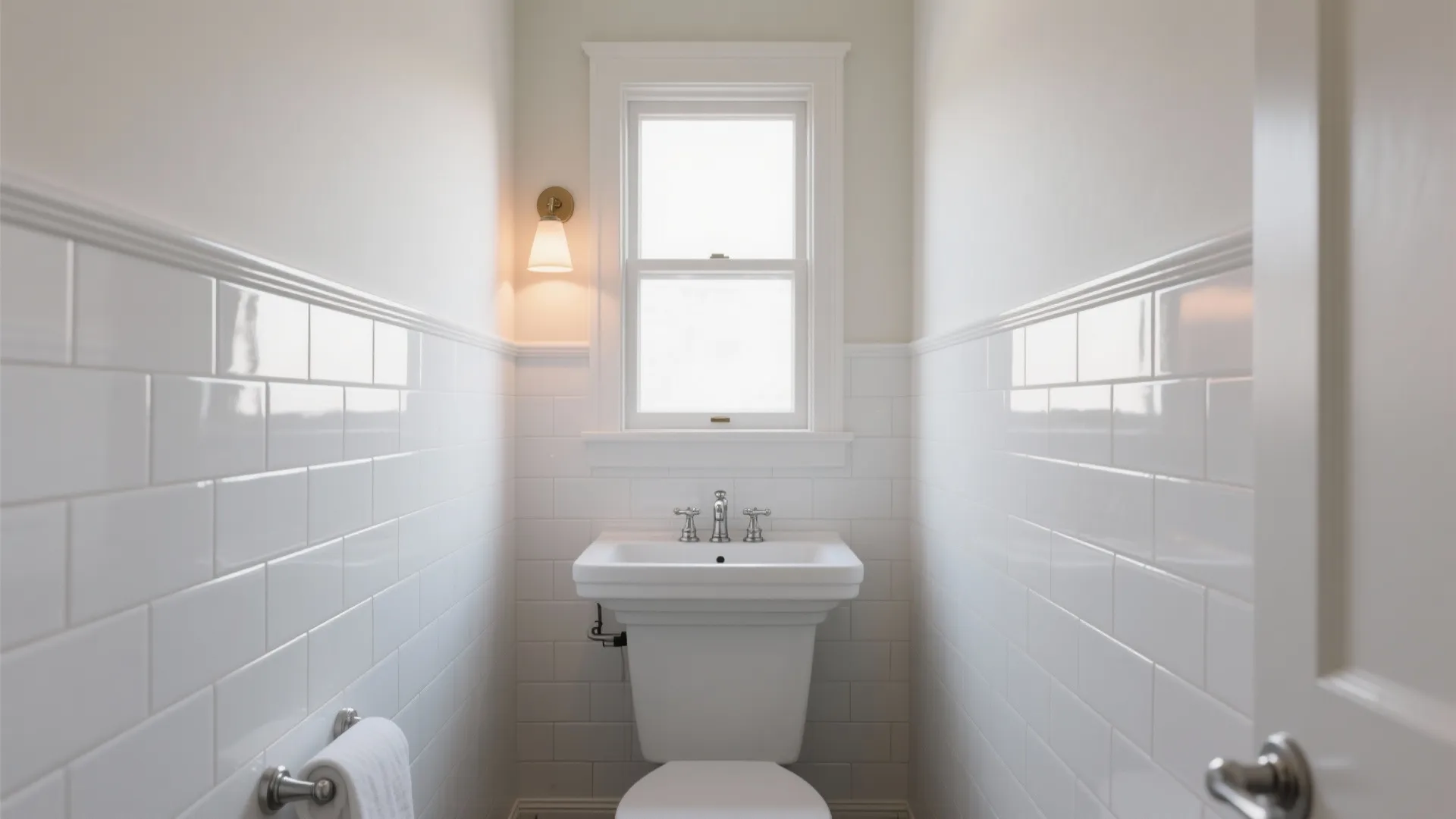 Glossy White Dado for Light and Easy Cleaning