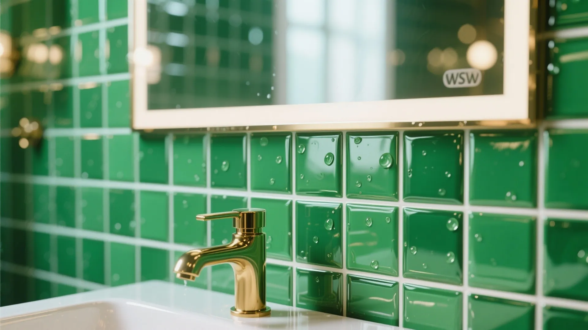 3. Glossy Emerald Accent Wall