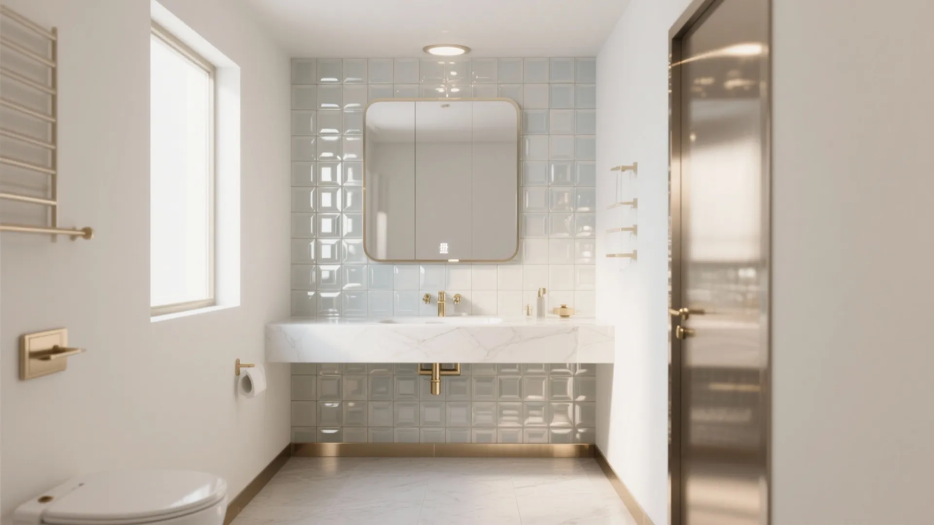 Glazed Ceramic or Glass Feature Walls to Bounce Light