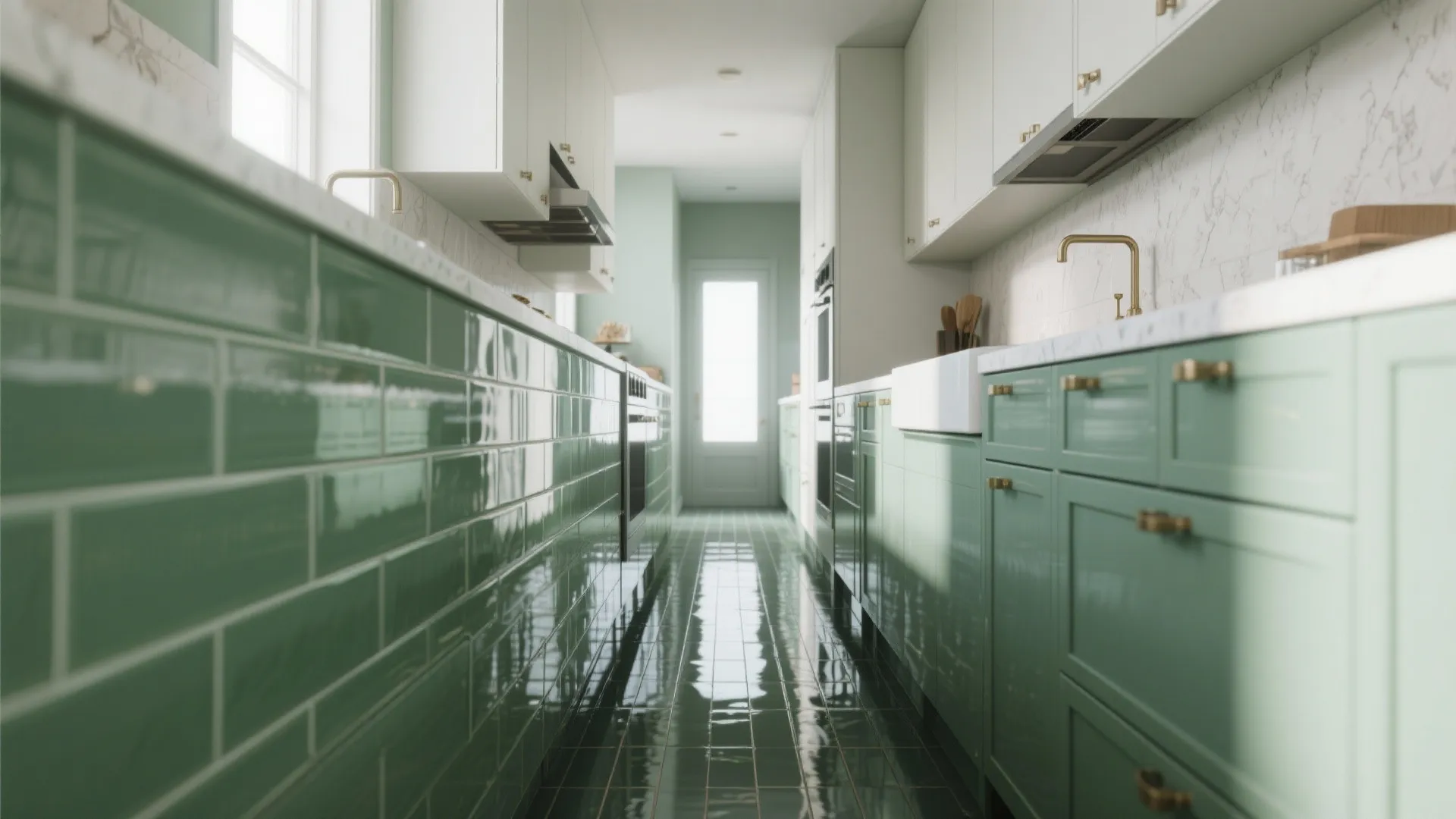 4. Glossy Forest Tiles to Reflect Light