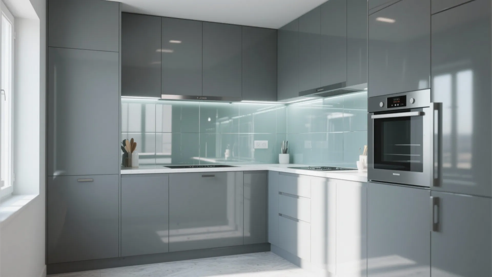 6. Glossy Glass Panels