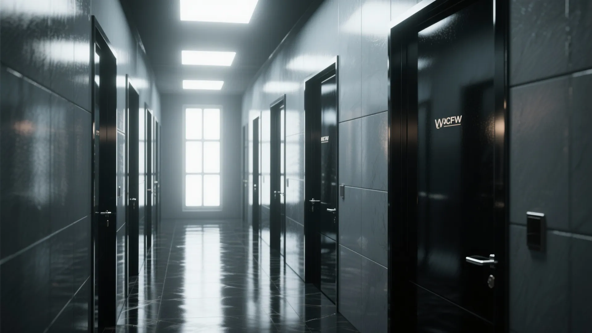 4. Glossy Black for Dramatic Hallways