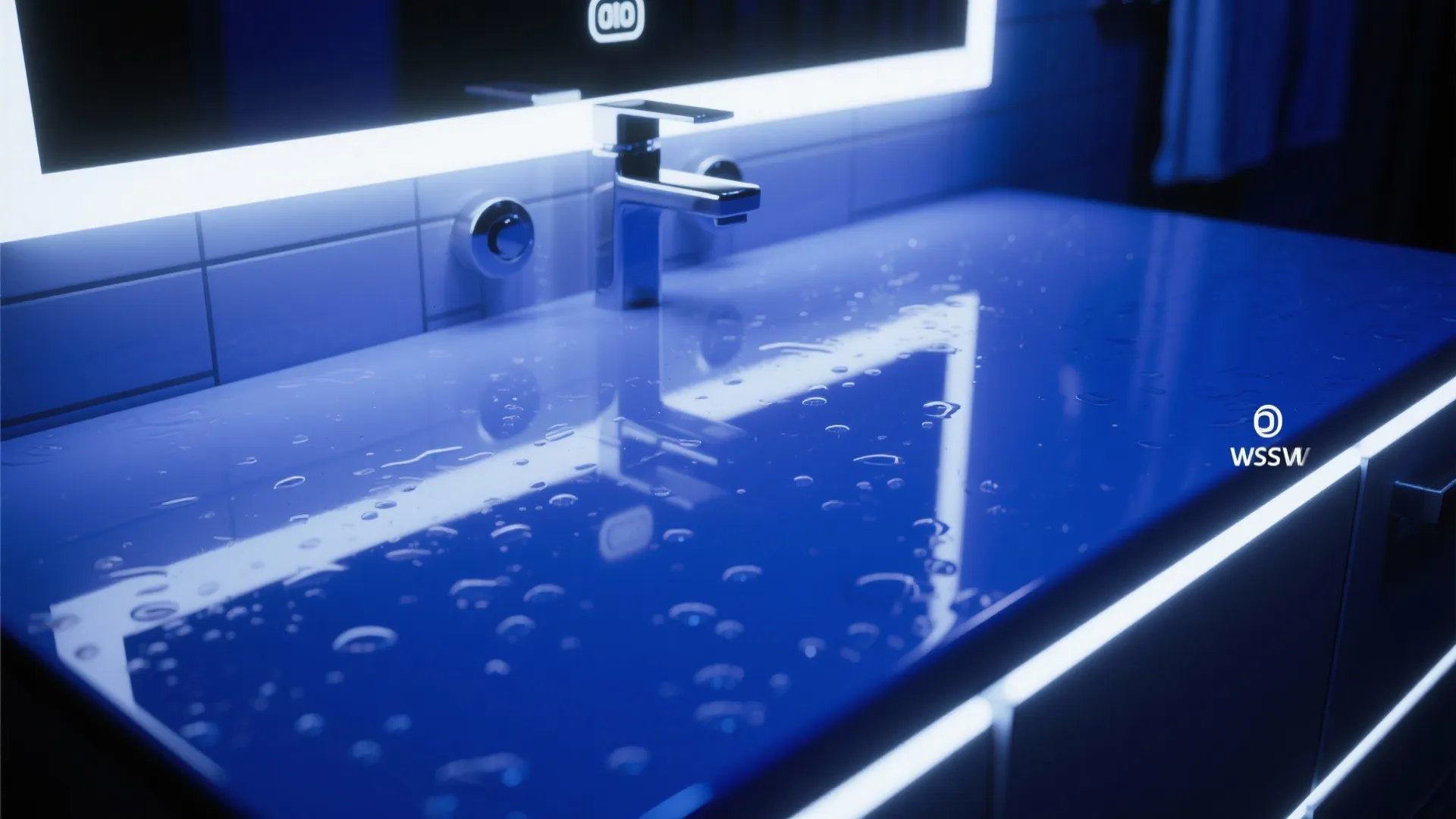 4. Glossy Indigo with Integrated Lighting