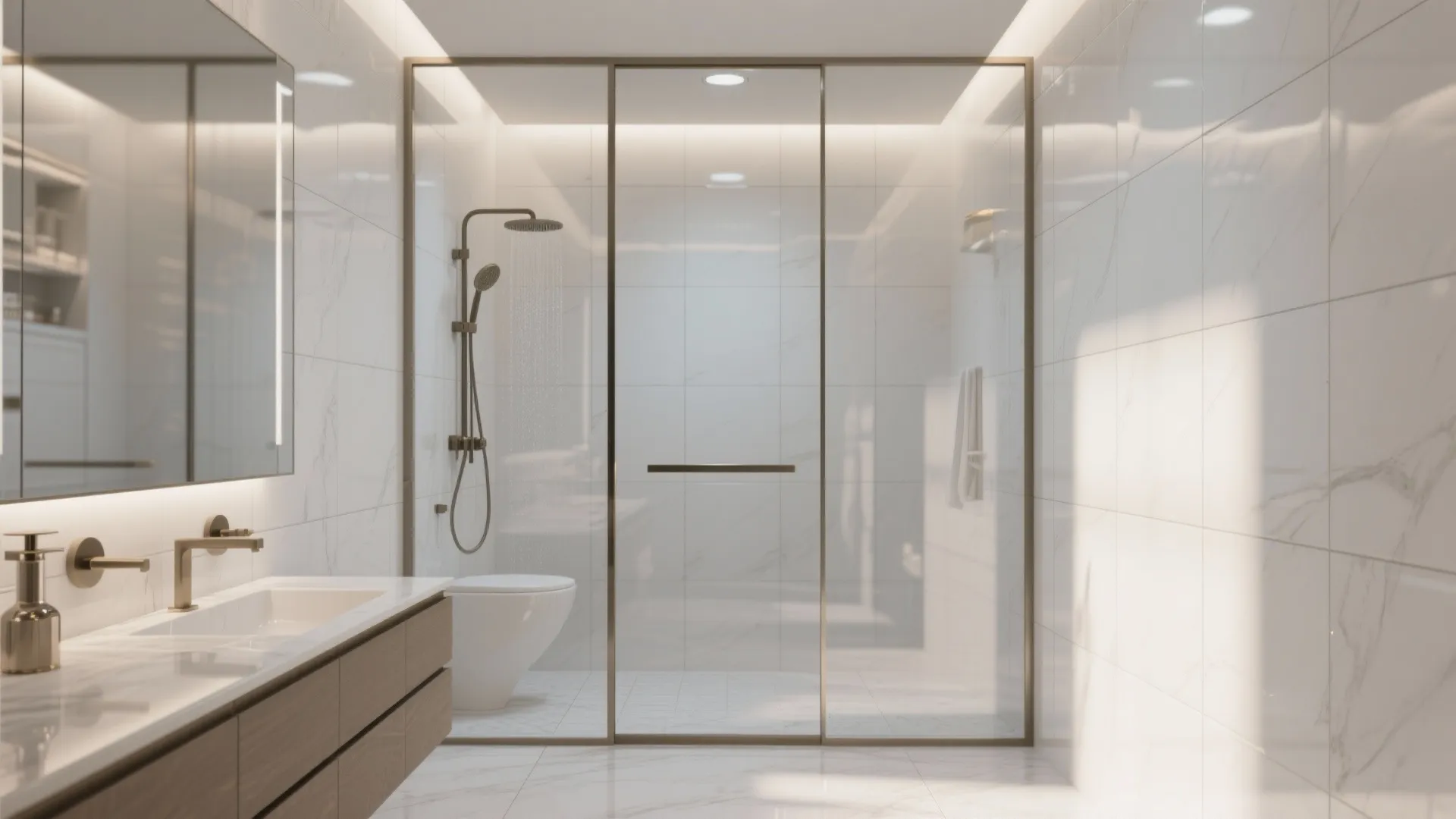 2. Glossy Large-Format Porcelain