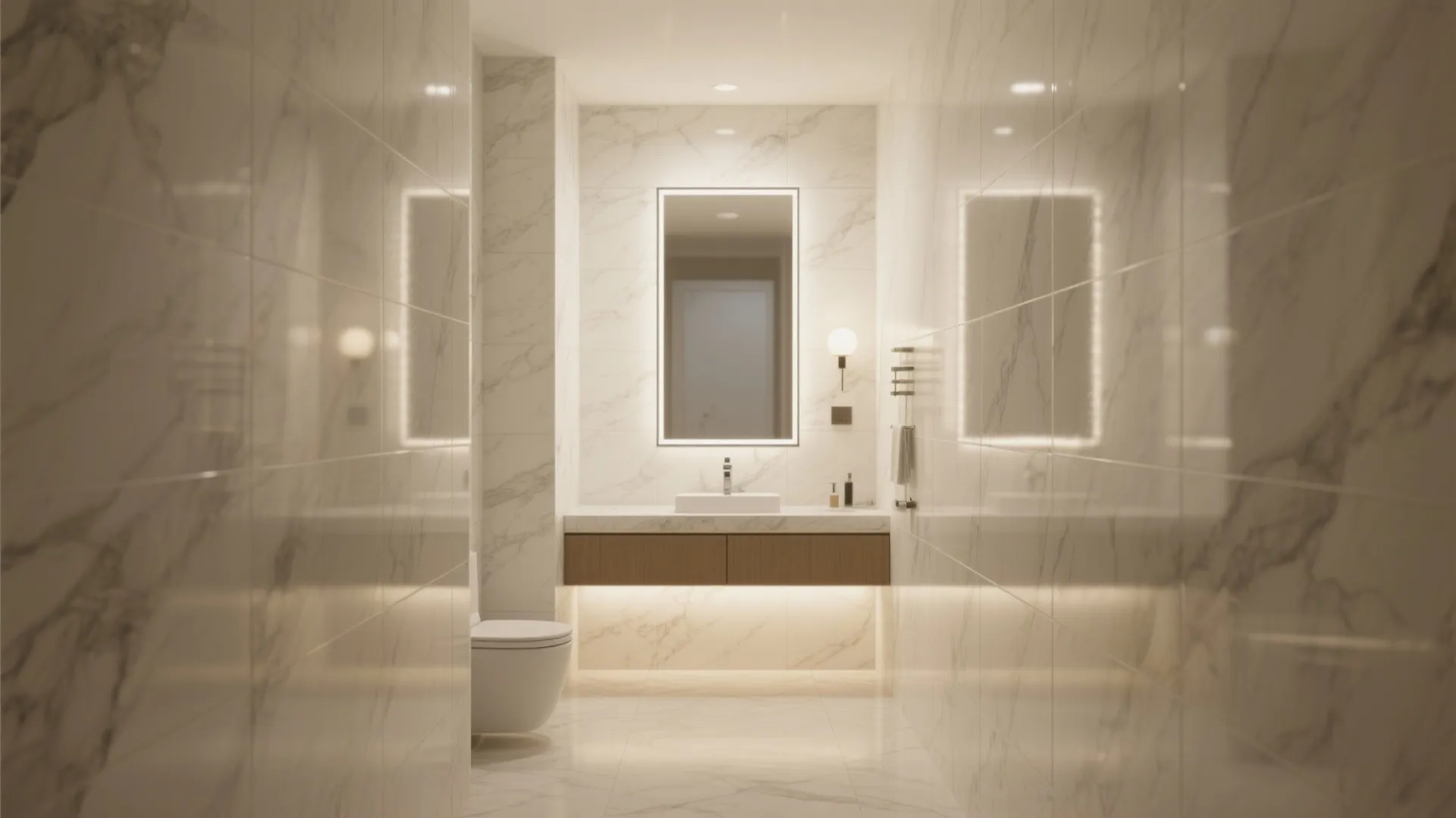 Glossy Marble-Look Walls: Bounce Light, Add Drama