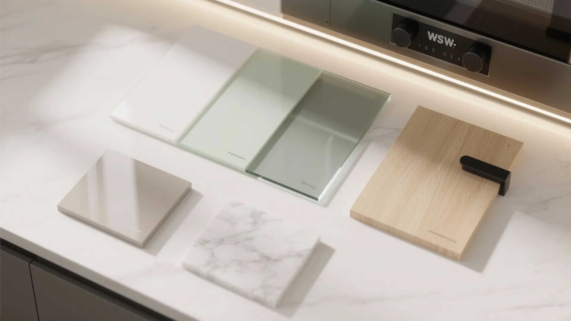 Glass backsplash and reflective finishes to brighten monsoon days