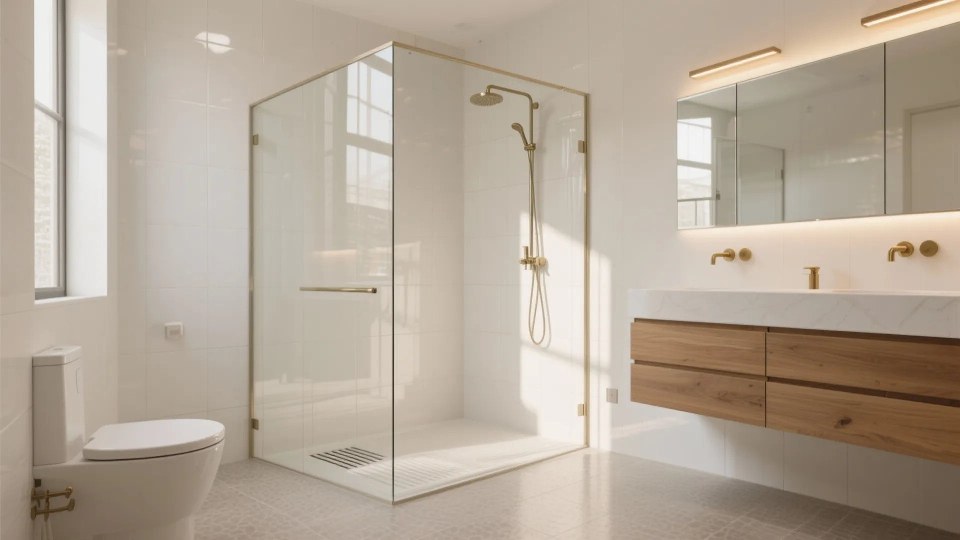 Glossy Walls + Matte, Anti-Skid Floors