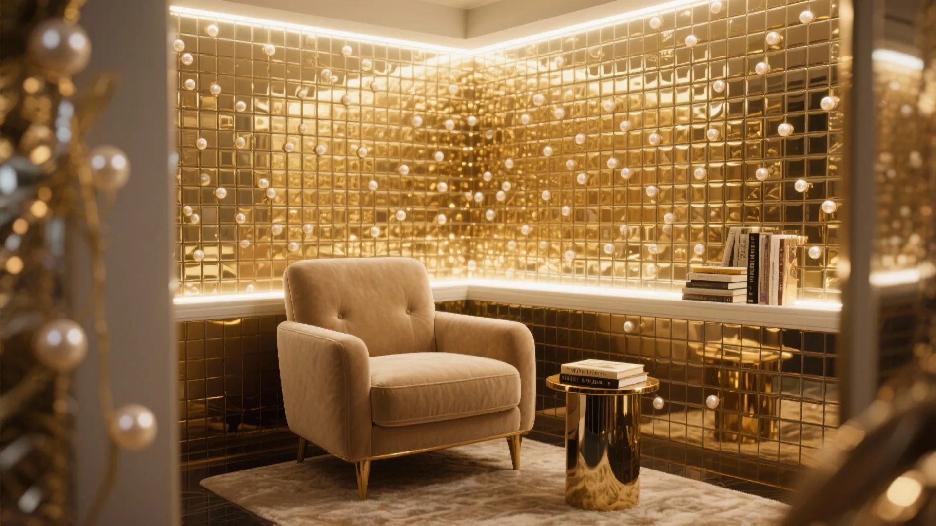 4. Glossy Mosaic Tiles for Light Play