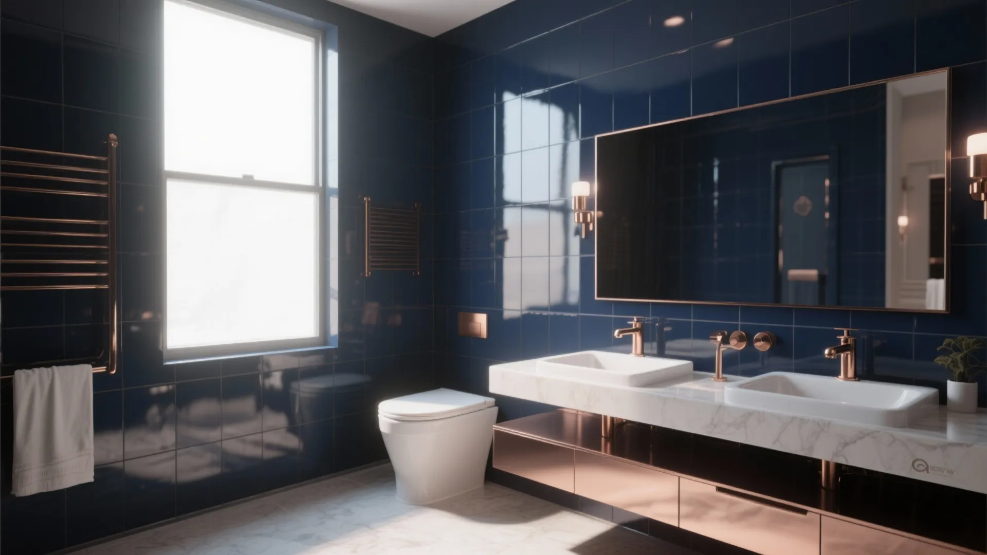 6. Glossy Navy as a Softer Alternative