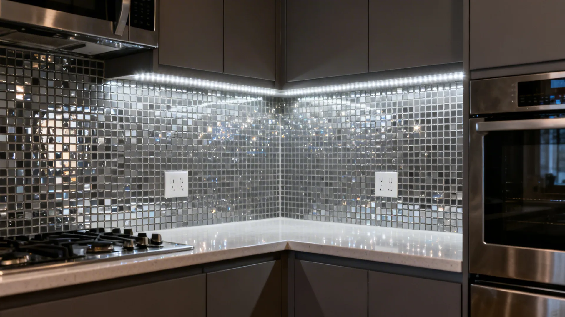 Glossy Pewter Mosaic as a Light Booster
