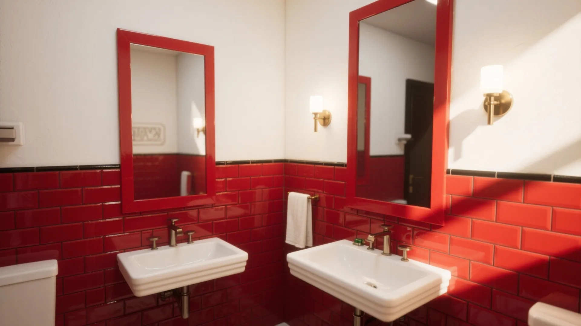 Glossy Red Subway Tiles