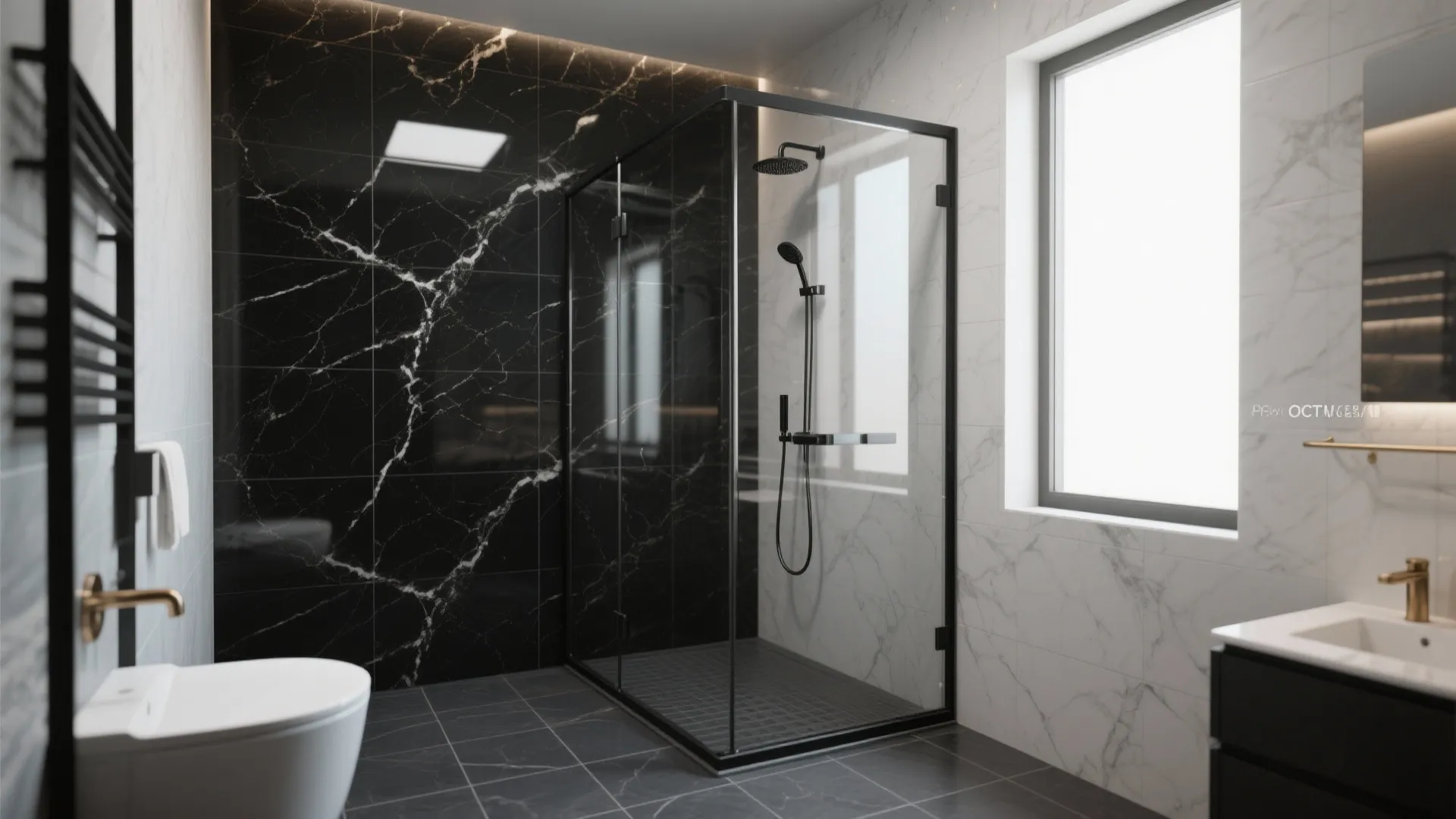Glossy Feature Wall in the Shower