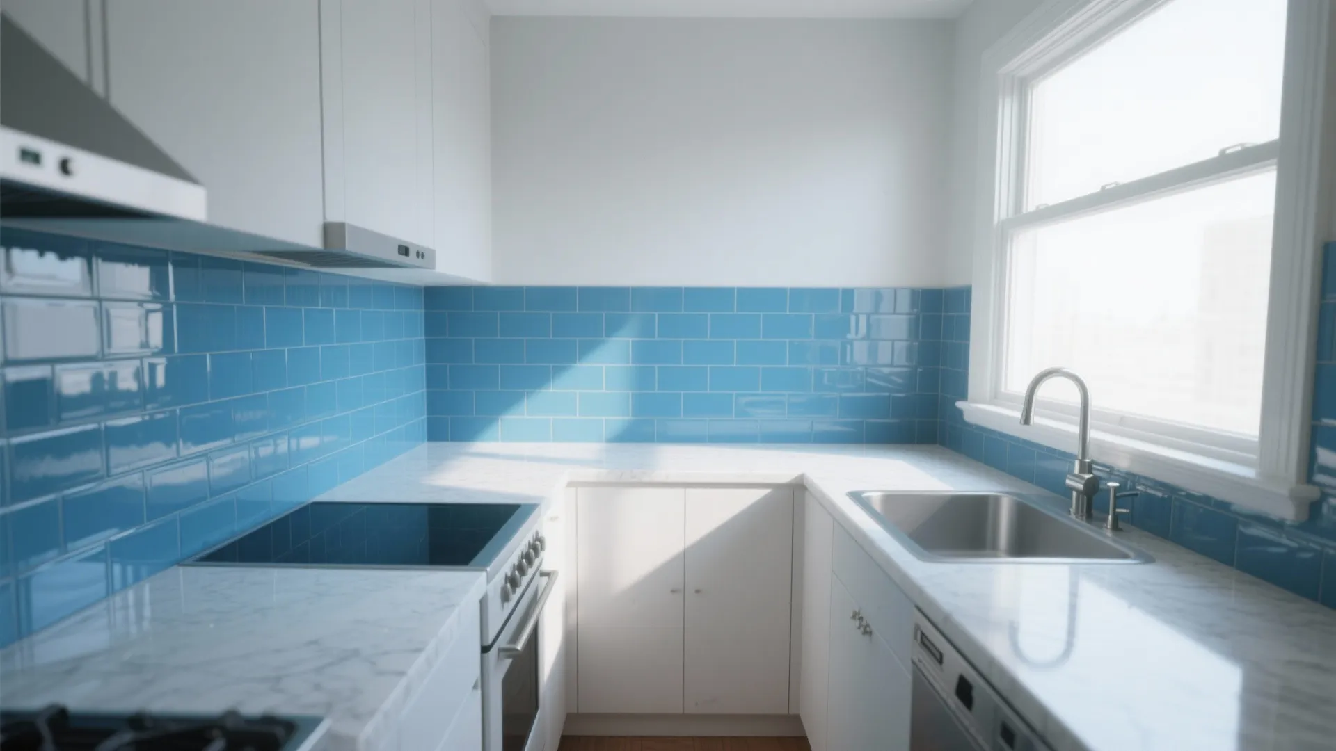 3. Glossy subway tiles for brightness